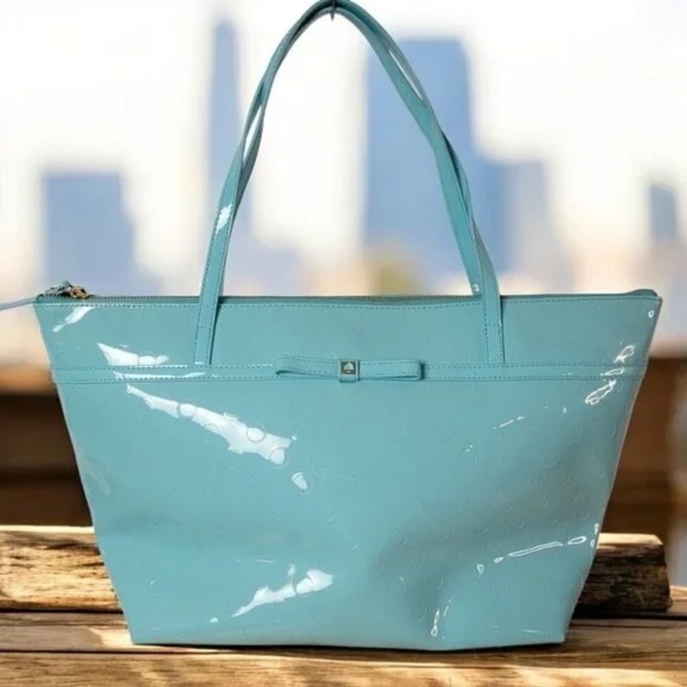 Kate Spade teal embossed tote